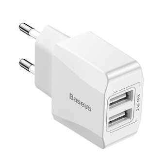 Baseus oplader / netlader met 2 USB poorten 2.1A