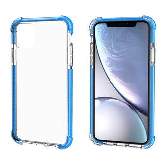 iPhone 11 / iPhone XR bumper case TPU + acryl - transparant blauw