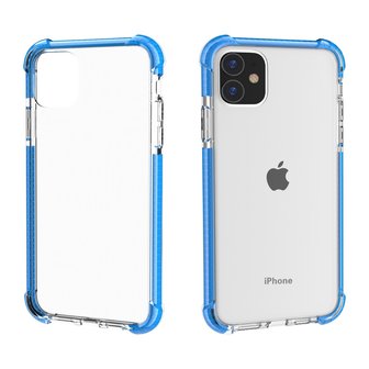 iPhone 11 / iPhone XR bumper case TPU + acryl - transparant blauw