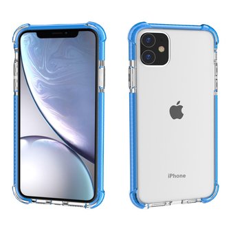 iPhone 11 / iPhone XR bumper case TPU + acryl - transparant blauw