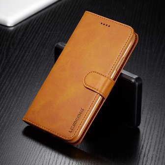 LC.IMEEKE Wallet / portemonne hoesje voor iPhone 11 / iPhone Xr - cognac