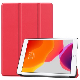 Tri-fold smart case hoes voor iPad 10.2 (2019) - rood