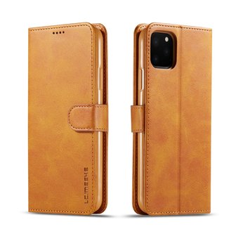 LC.IMEEKE Wallet / portemonnee hoesje voor iPhone 11 pro - cognac