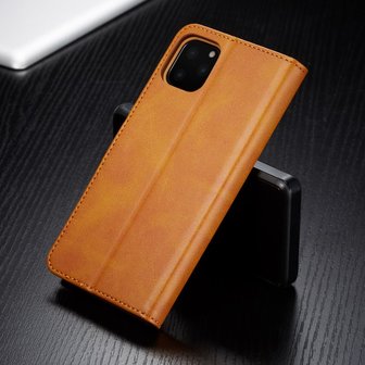 LC.IMEEKE Wallet / portemonnee hoesje voor iPhone 11 pro - cognac