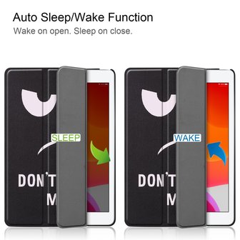 Tri-fold smart case hoes voor iPad 10.2 (2019) - zwart / don&#039;t touch