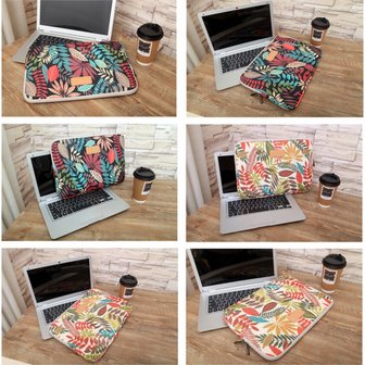 LISEN MacBook 13 inch sleeve kleurrijke bladeren Sleeve - zwart