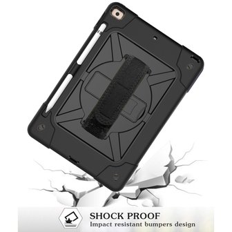 iPad 10.2 (2019) Hand Strap hoes armor case met nekkoord - Zwart