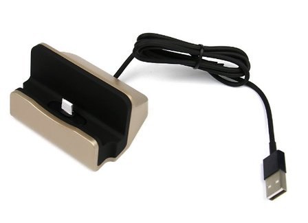 Lightning dock voor iPhone - zwart / goud