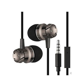 In-ear oordopjes met microfoon - grijs zwart