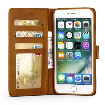 LC.IMEEKE Wallet / portemonne hoesje for iPhone 8 Plus / iPhone 7 Plus - Bruin