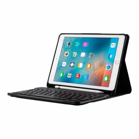 iPad 9.7 (Air / Air 2 / pro 9.7 / iPad 2017 / 2018) toetsenbord hoes - zwart