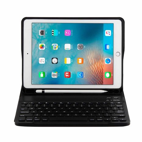iPad 9.7 (Air / Air 2 / pro 9.7 / iPad 2017 / 2018) toetsenbord hoes - zwart