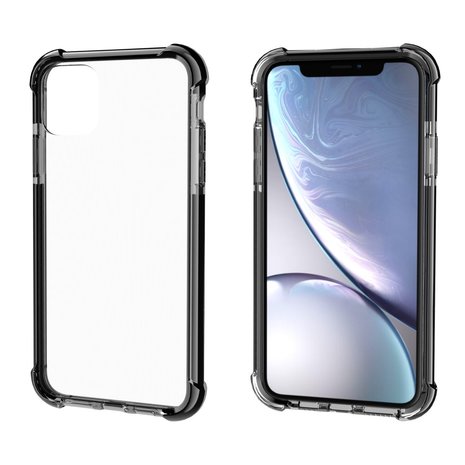 iPhone 11 / iPhone XR bumper case TPU + acryl - transparant zwart