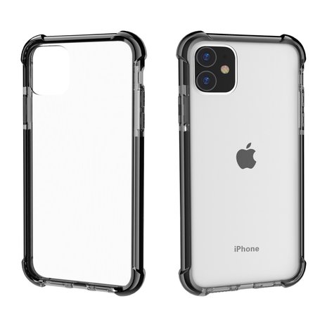 iPhone 11 / iPhone XR bumper case TPU + acryl - transparant zwart