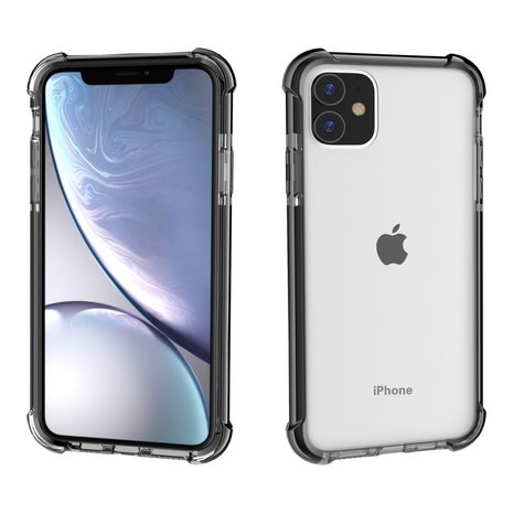 iPhone 11 / iPhone XR bumper case TPU + acryl - transparant zwart