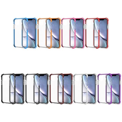 iPhone 11 / iPhone XR bumper case TPU + acryl - transparant zwart