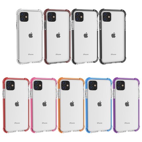 iPhone 11 / iPhone XR bumper case TPU + acryl - transparant zwart