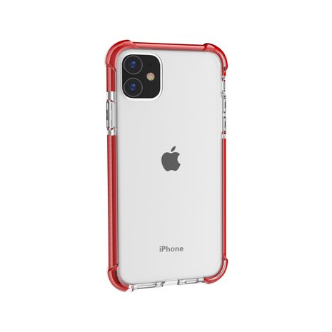 iPhone 11 / iPhone XR bumper case TPU + acryl - transparant rood