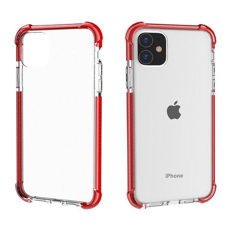 iPhone 11 / iPhone XR bumper case TPU + acryl - transparant rood
