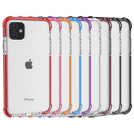 iPhone 11 / iPhone XR bumper case TPU + acryl - transparant rood