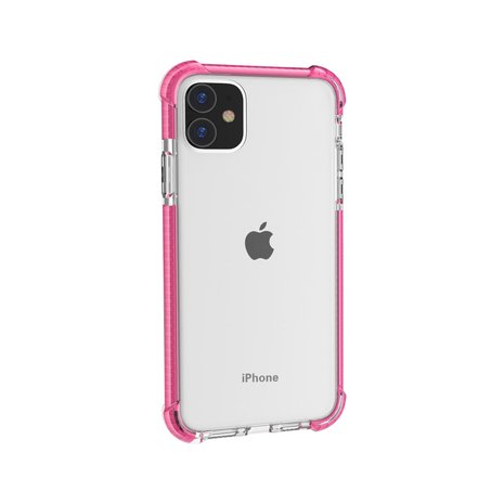 iPhone 11 / iPhone XR bumper case TPU + acryl - transparant roze