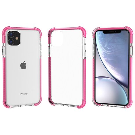 iPhone 11 / iPhone XR bumper case TPU + acryl - transparant roze