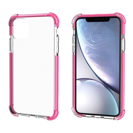 iPhone 11 / iPhone XR bumper case TPU + acryl - transparant roze