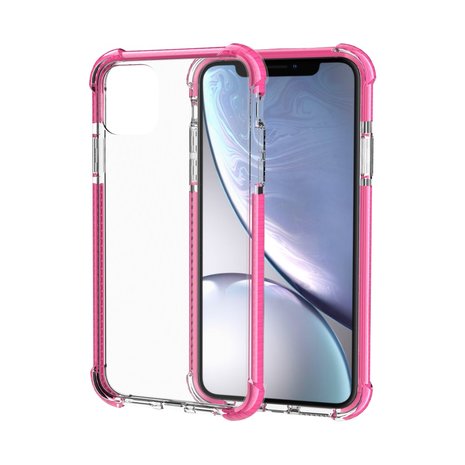 iPhone 11 / iPhone XR bumper case TPU + acryl - transparant roze