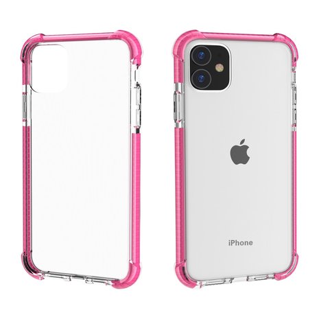 iPhone 11 / iPhone XR bumper case TPU + acryl - transparant roze