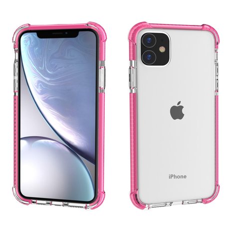 iPhone 11 / iPhone XR bumper case TPU + acryl - transparant roze