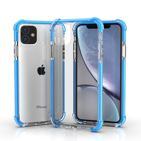 iPhone 11 / iPhone XR bumper case TPU + acryl - transparant blauw