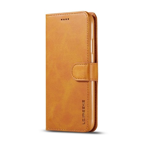 LC.IMEEKE Wallet / portemonne hoesje voor iPhone 11 / iPhone Xr - cognac