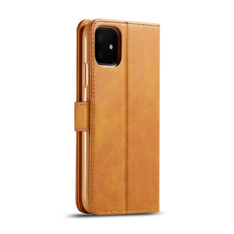 LC.IMEEKE Wallet / portemonne hoesje voor iPhone 11 / iPhone Xr - cognac