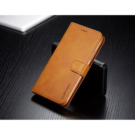 LC.IMEEKE Wallet / portemonne hoesje voor iPhone 11 / iPhone Xr - cognac