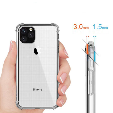 iPhone 11 pro bumper case TPU + acryl - transparant