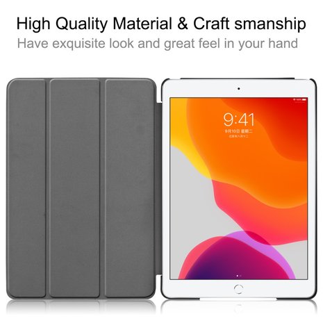 Tri-fold smart case hoes voor iPad 10.2 (2019  / 2020) - zwart / don't touch