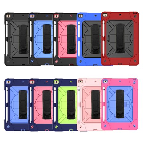 iPad 10.2 (2019) Hand Strap hoes armor case met nekkoord - Zwart