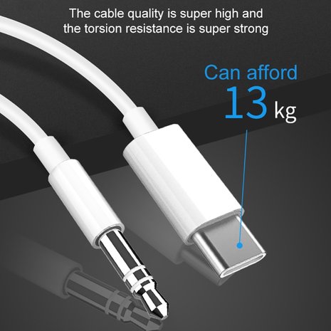 USB-C naar 3.5mm AUX kabel - zilver