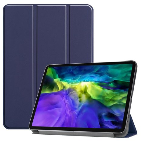 Tri-fold smart case hoes voor iPad Pro 12.9 (2020 /2021) - donker blauw