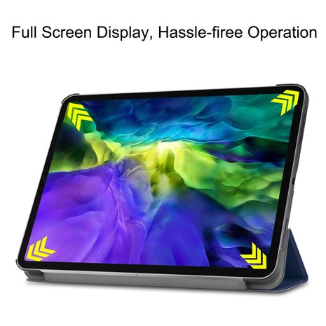 Tri-fold smart case hoes voor iPad Pro 12.9 (2020 /2021) - donker blauw