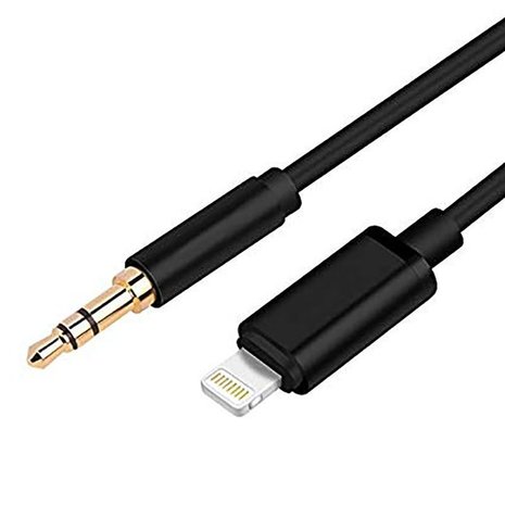 Lightning compatible naar 3.5mm AUX kabel 2 meter - zwart