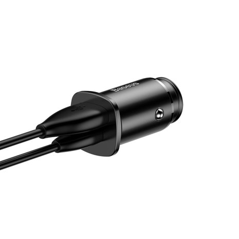 BASEUS PPS BS-C15C Smart autolader USB-C PD + USB Quick Charge 30W - Black