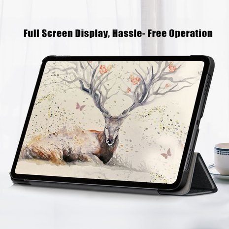 iPad Air (2020) tri-fold smart case hoes - zwart