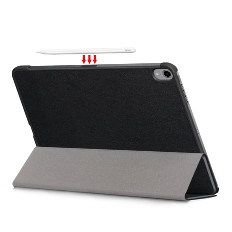 iPad Air (2020) tri-fold smart case hoes - zwart