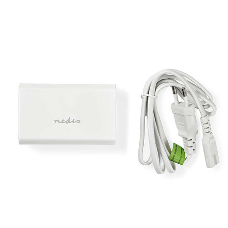 Nedis Wandoplader | 8,0 A | 4 uitgangen | 3x USB-A | 1x USB-C | Wit