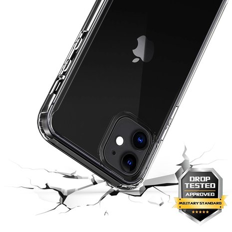 iPhone 12 mini bumper case TPU + acryl - transparant rood