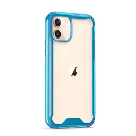 iPhone 12 mini bumper case TPU + acryl - blauw