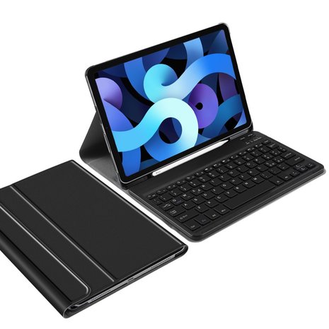 iPad Air (2020) / iPad Pro 11 (2018 / 2020 / 2021) bluetooth toetsenbord hoes met pencil houder - zwart