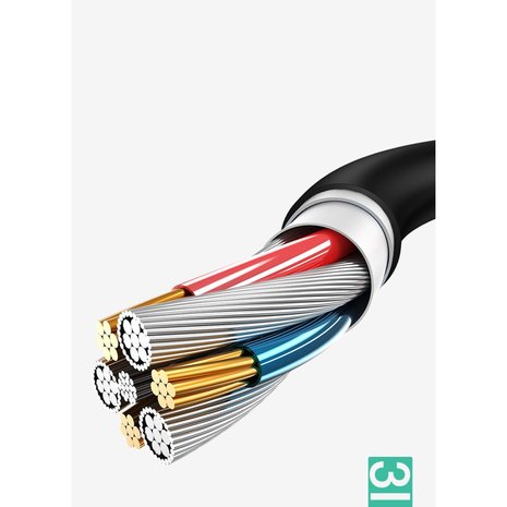 USAMS 3 in 1 kabel Micro USB | USB-C | iPhone / iPad 1.2m - wit