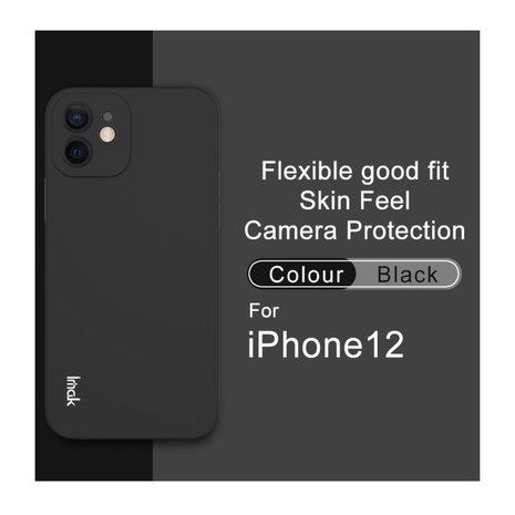 IMAK iPhone 12 &amp; 12 Pro TPU hoesje - zwart